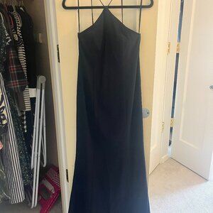 Amsale Bridesmaid Dress, Halter Neck, Navy Blue, Size 4